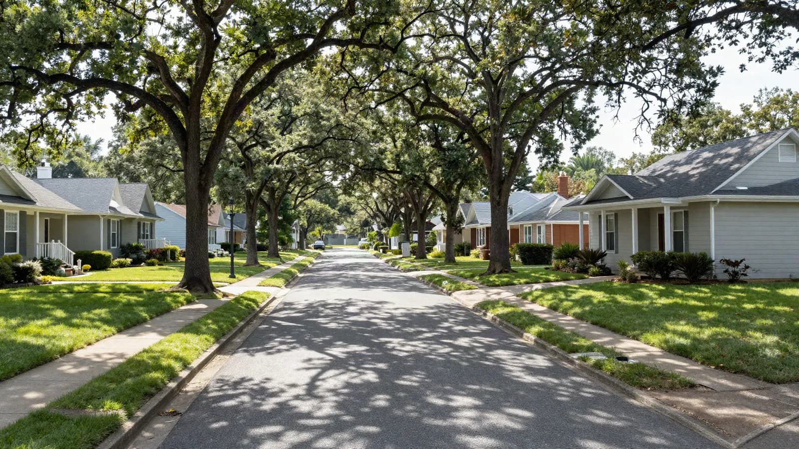Residential streets in Port Jefferson Station, NY